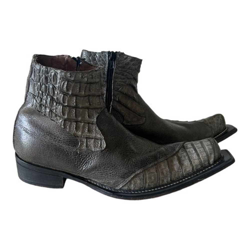 La Scarpa Tally Genuine Caiman Horn Back Crocodile Gray Western Boots Size 9